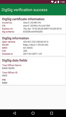 TrueVolve DigSig Verifier android App screenshot 0